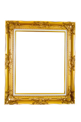 gold picture frame. Isolated over white background