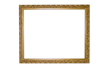 gold picture frame. Isolated over white background