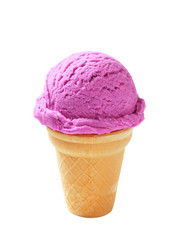 Blueberry ice cream cone