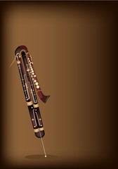 Naklejka premium A Classical Contrabassoon on Dark Brown Background