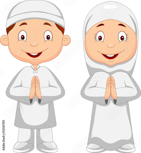  Muslim kid cartoon Stock image and royalty free vector 