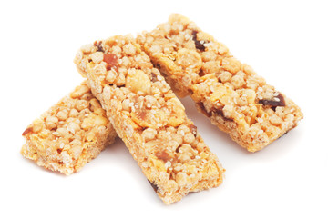 Granola bars isolated on white