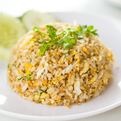 Macro Fried rice thai style