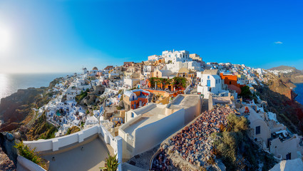 Greece famous Santorini island in Cyclades, panoramic view of tr © korpithas
