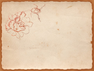 Vintage background with a transparent flower