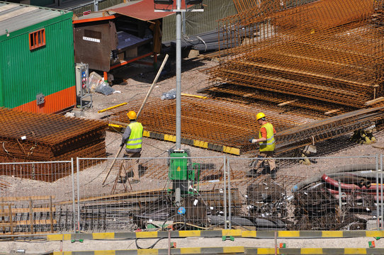 Chantier : fondations d'un gratte-ciel
