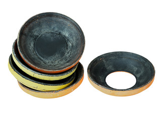 Clay pigeon shooting targets isolated