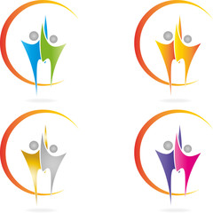 Logo, 3D, Menschen, Paar, Mann, Frau