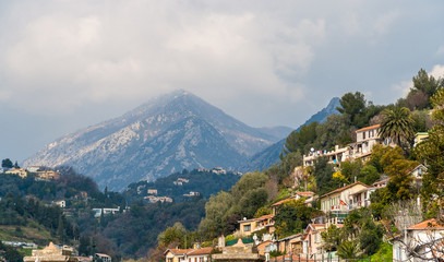 View of Ligurian Alps near Menton - French Riviera