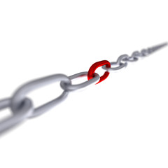 Obraz premium kette, glied, verbunden, rot,