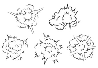 Set of exlposion clouds