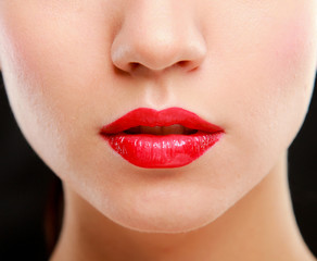 Fototapeta premium Makeup.Professional Make-up. Lipgloss. Lipstick