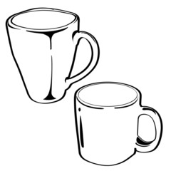 ceramic cup outline vector