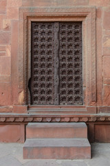 Old Wooden Door with Steps