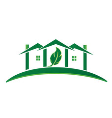 Fototapeta premium Green House ecology concept recycling logo vector
