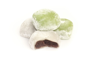 Daifuku Japanese sweets isolated on white background