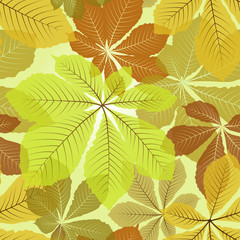 Chestnut leaves, floral seamless pattern