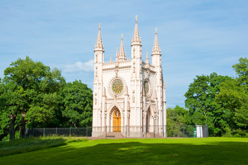 Saint Alexander Nevsky Church in Peterhof, Russia.