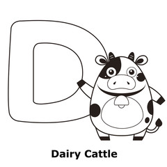 Coloring Alphabet for Kids, D