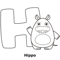 Coloring Alphabet for Kids, H