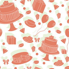 cute red seamless festive background