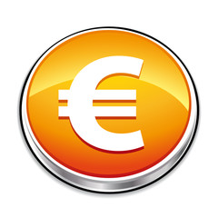 Orange euro icon button.