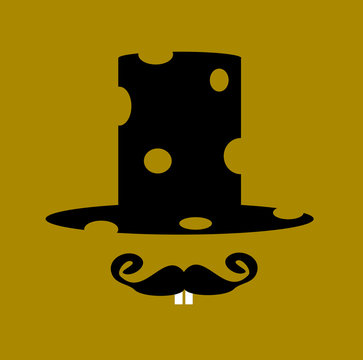 man with buck teeth and top hat with holes