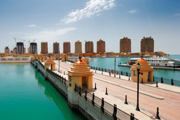 An artificial island Pearl-Qatar in Doha, Qatar