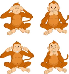 Kunstfelldecke mit Muster Affe monkey cartoon