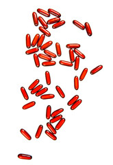 Fototapeta premium Faling shiny red pills