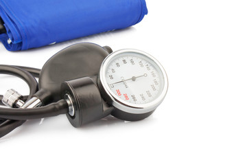 Manometer on white background, medical equipment photo