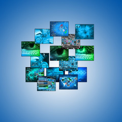 Fototapeta premium Pictures on a blue background 24.06.13