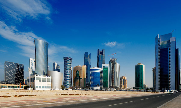 The West Bay district of Doha, Qatar