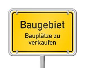 ortsschild baugebiet bauplaetze zu verkaufen I