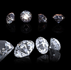 Diamond.  Collection of jewelry gems