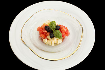 Delicious tomatoes, mozzarella tartar