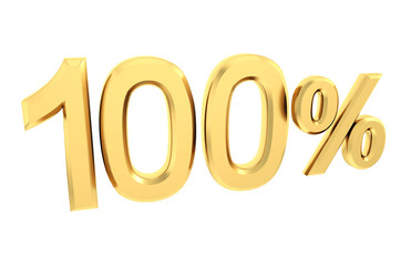 Gold percent isolated on white