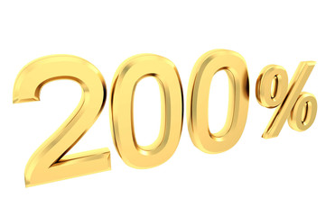 Gold percent isolated on white