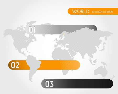 orange infographic world three options