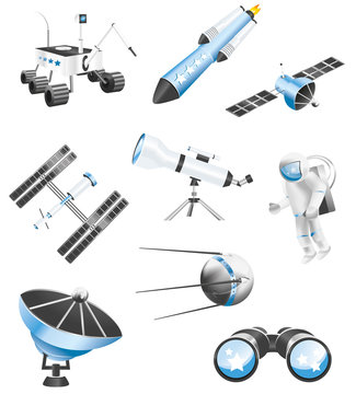 Space technology icons