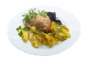 Fried chicken with potato