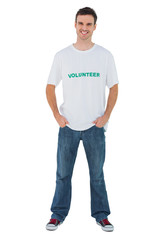 Attractive man wearing volunteer tshirt