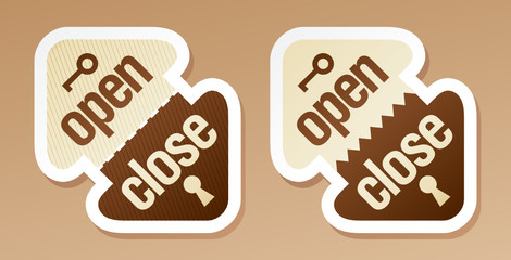 Open and close packing signs