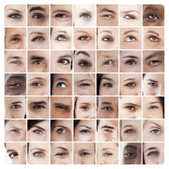 Obraz premium Collage of various eyes