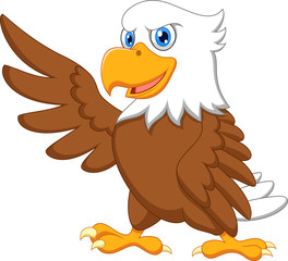 Obraz premium Eagle cartoon waving