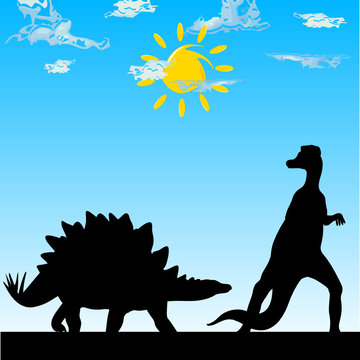 dinosaur art vector silhouette illustration