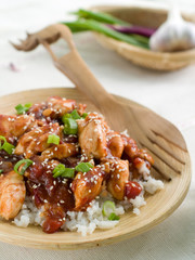 Rice with chicken sauce