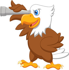 Obraz premium Eagle cartoon watching