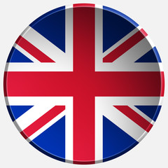 UK 3d Round realistic flag Button