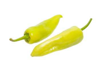 Healthy food. Fresh vegetables. Green peppers on a white background
